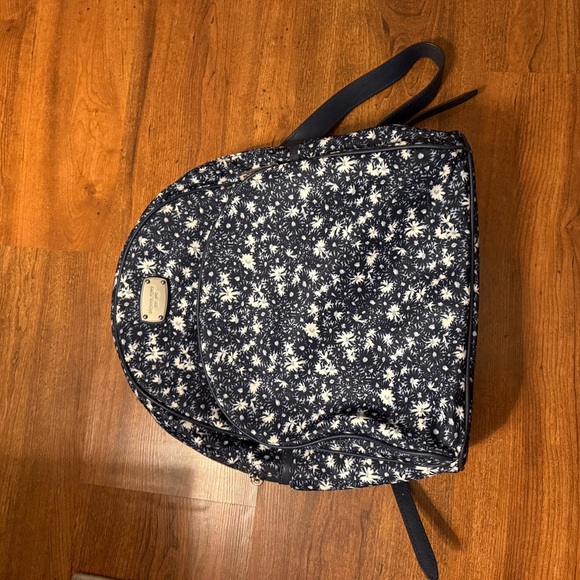 Michael Kors Navy and White Floral Backpack - Picture 1 of 3